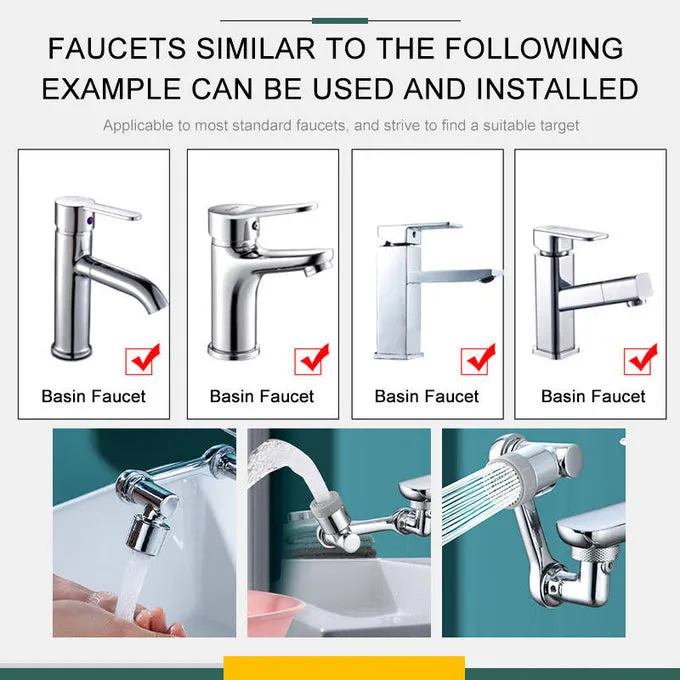 360° Rotary Water Bubbler Extension Faucet Fit for G1/2 Faucet