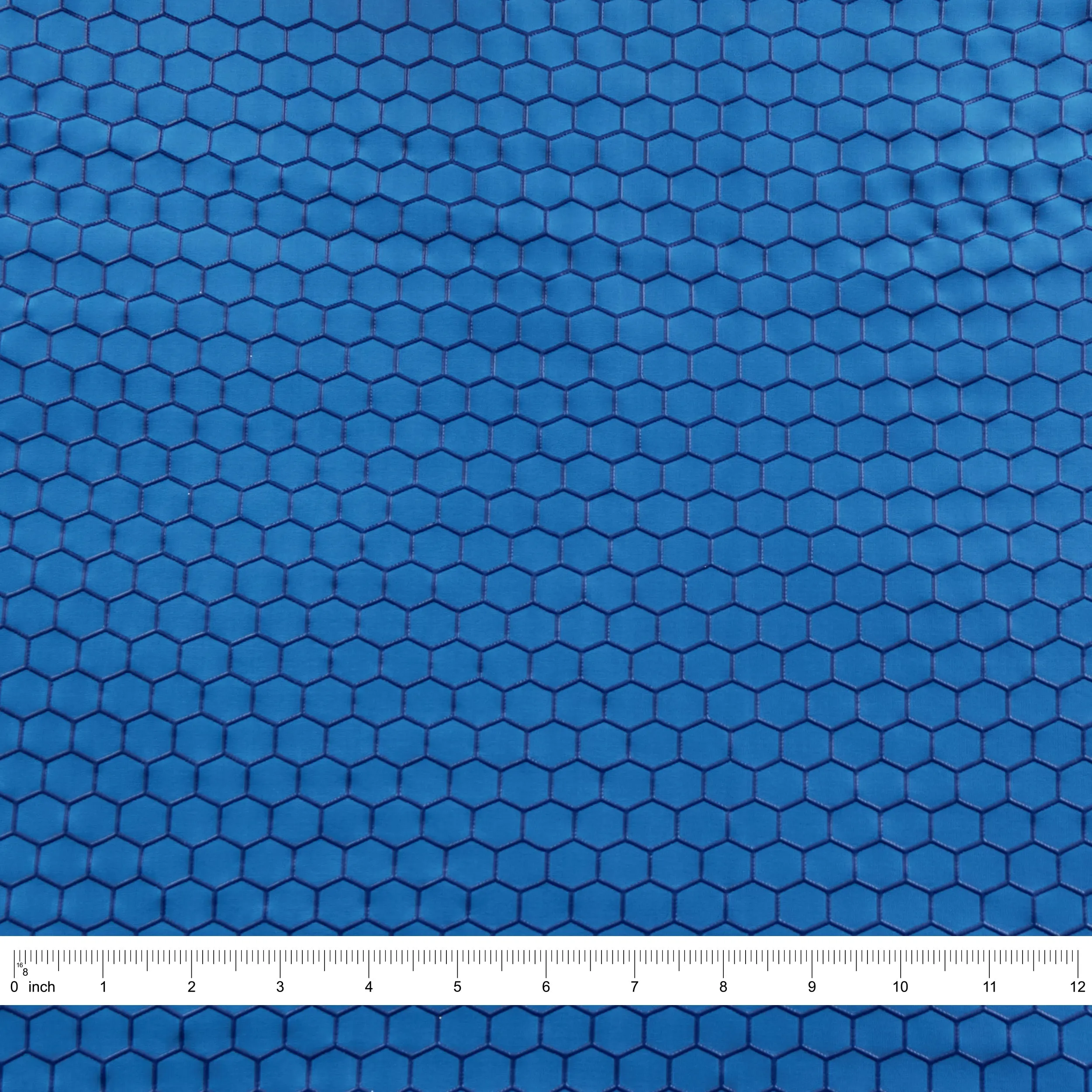 4-Way Stretch Fabric, Raised Honeycomb Print, Royal Blue