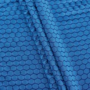 4-Way Stretch Fabric, Raised Honeycomb Print, Royal Blue