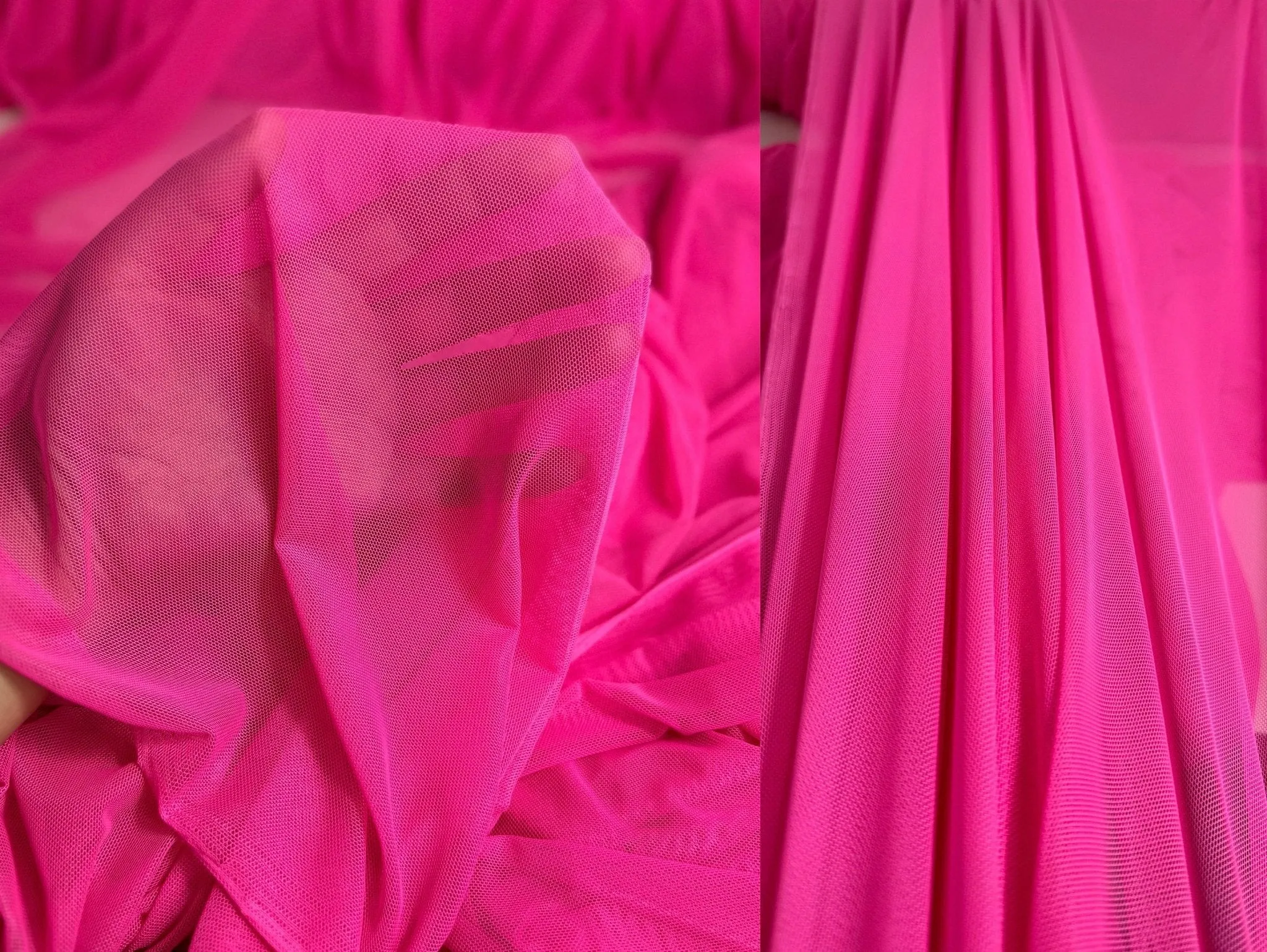 4 Way Stretch Hot Pink Power Mesh Fabric