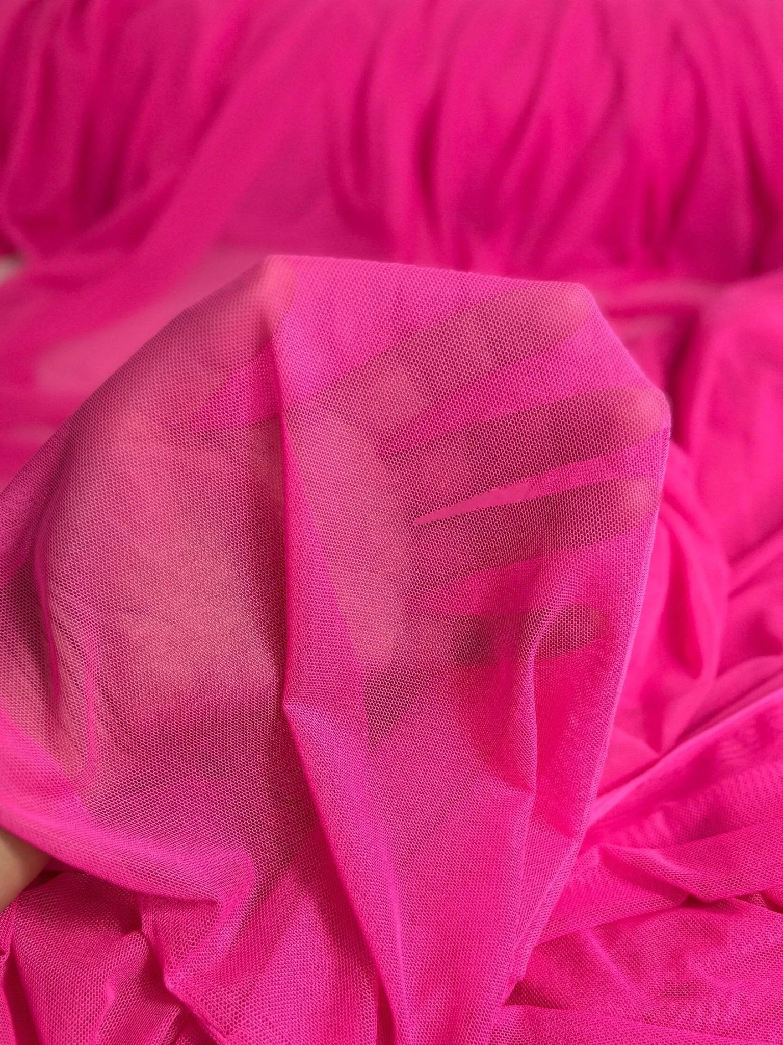 4 Way Stretch Hot Pink Power Mesh Fabric