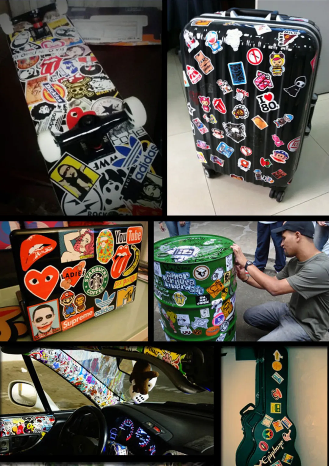 50 pieces DIY Colour Random Sticker Bomb Decals