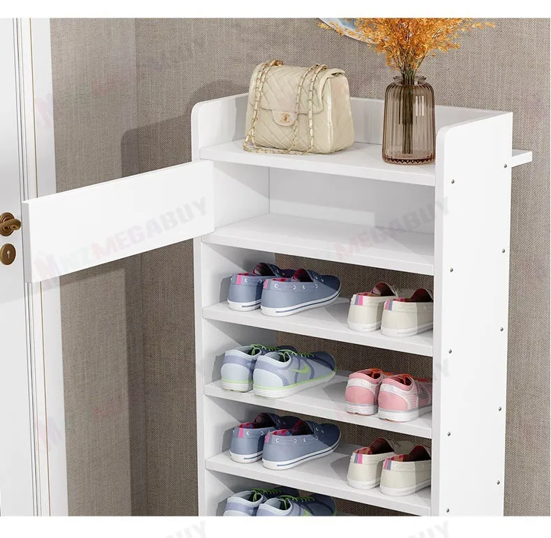 7 Tiers Wooden Shoe Rack Cabinet "Brown"