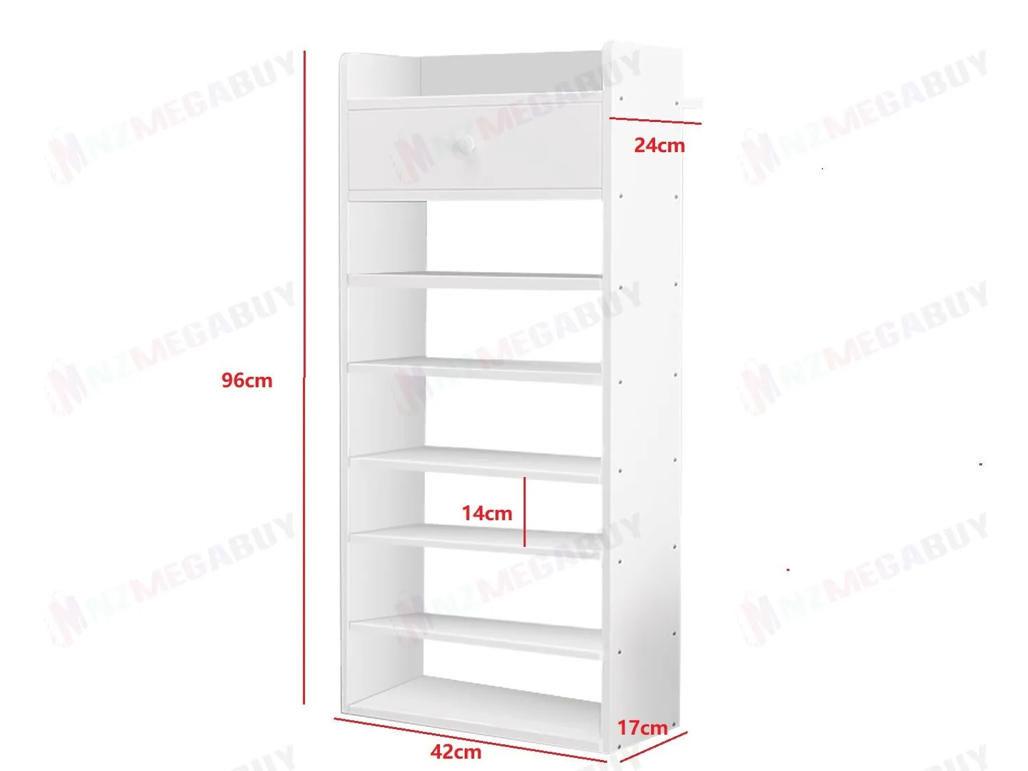 7 Tiers Wooden Shoe Rack Cabinet "Brown"