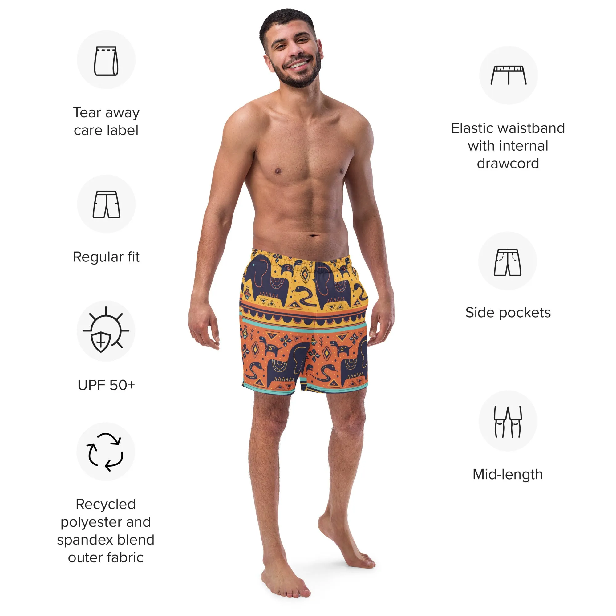 African print Men's swim trunks