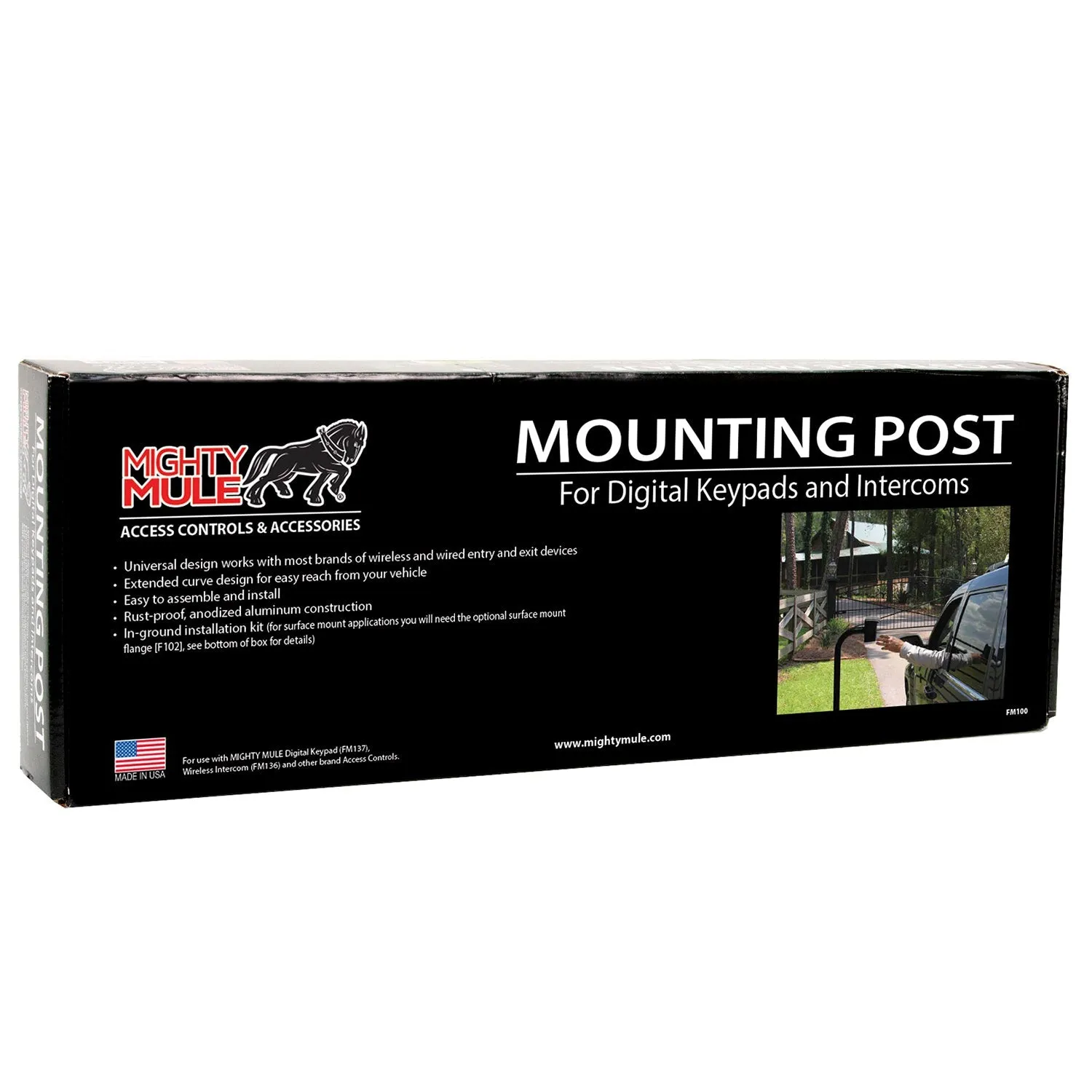 Aluminum Mounting Post for Gate Opener Keypads (FM100)