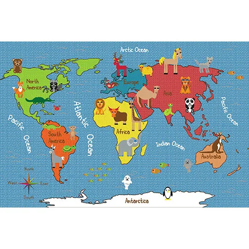 Animals of the World Activity Rug - 9ft x 12ft Rectangle