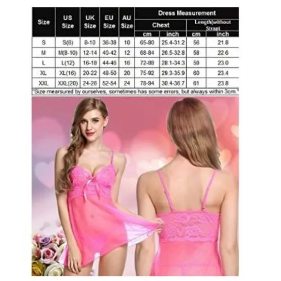 Avidlove Women Lingerie Lace Babydoll Sleepwear