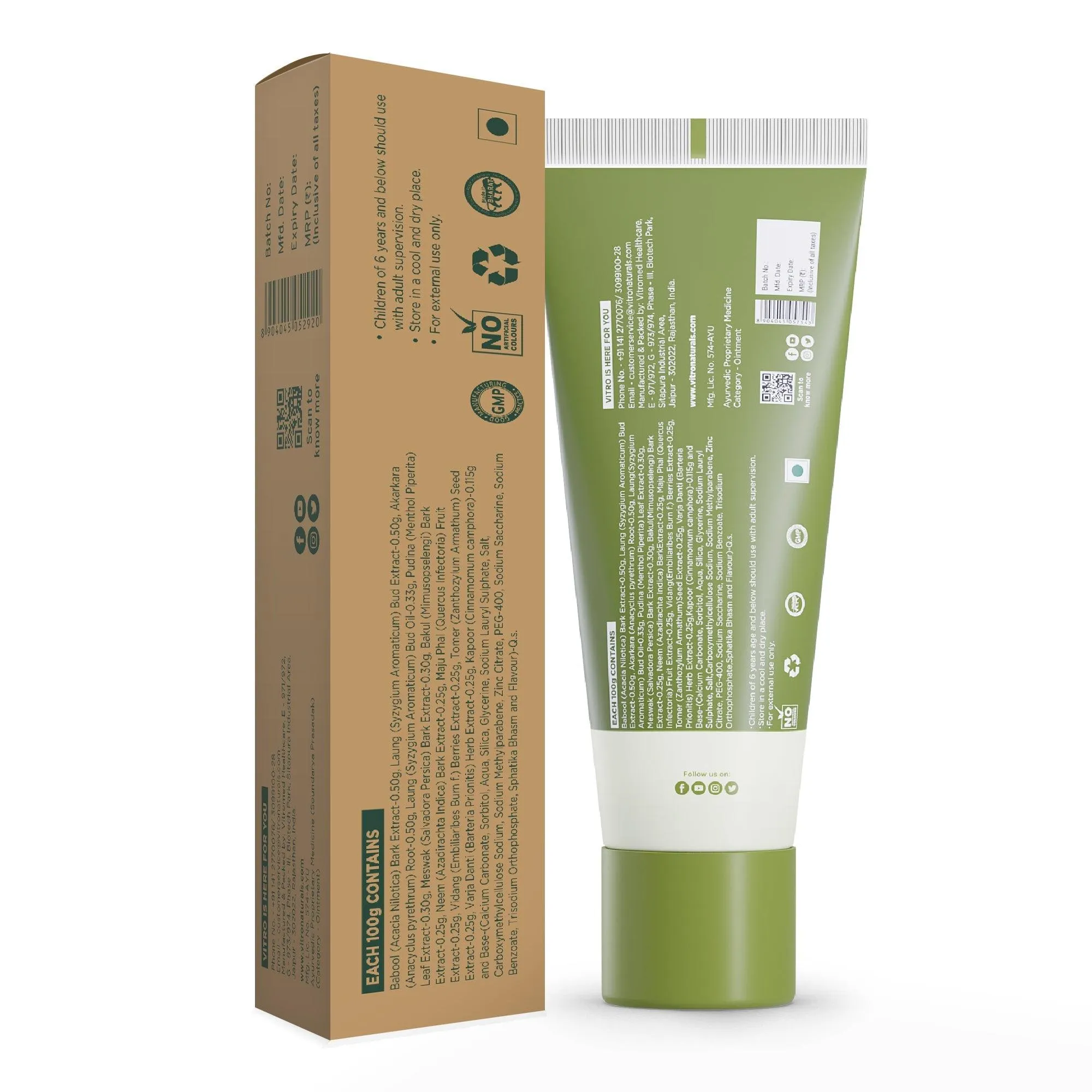 Ayurvedic Toothpaste Sls And Fluoride Free For Strong Teeth And Healthy Gums
