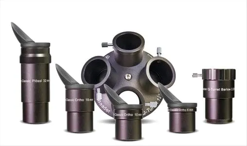 Baader Q-Turret Eyepiece Set (eyepiece revolver, 4x Classic Ortho, 1x Q-Barlow 2.25x) - 2957000