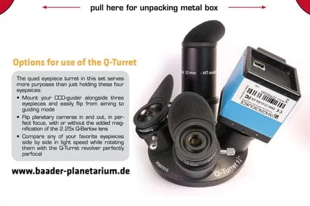 Baader Q-Turret Eyepiece Set (eyepiece revolver, 4x Classic Ortho, 1x Q-Barlow 2.25x) - 2957000