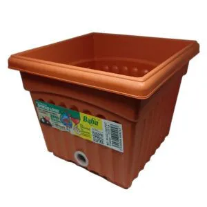 BABA SQ-150 Cotta Plastic Pot (15cmL x 15cmW x 12.8cmH)