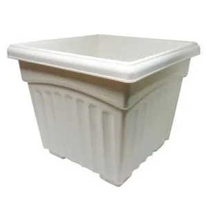 BABA SQ-200 White Plastic Pot (20cmL x 20cmW x 17cmH)