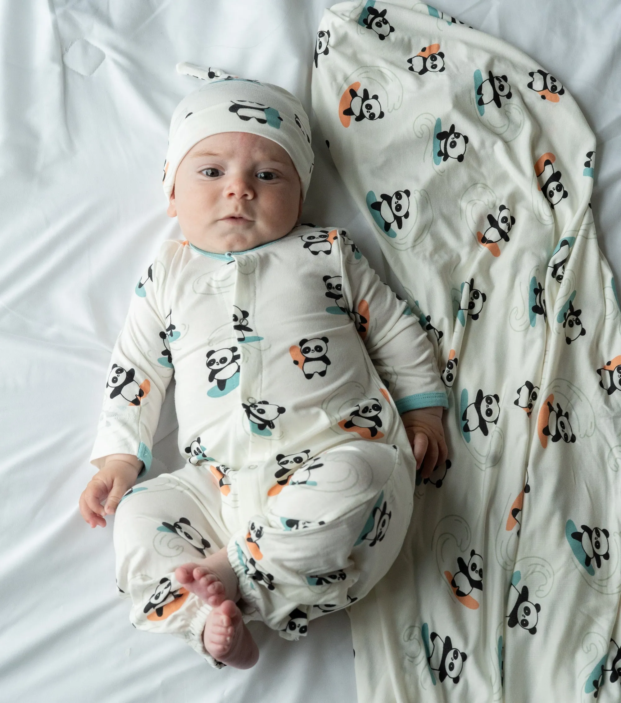 Bamboo Swaddle Blanket (Surfs Up Panda Print)