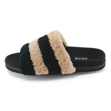 Beige & Black Prism Slippers by Roam
