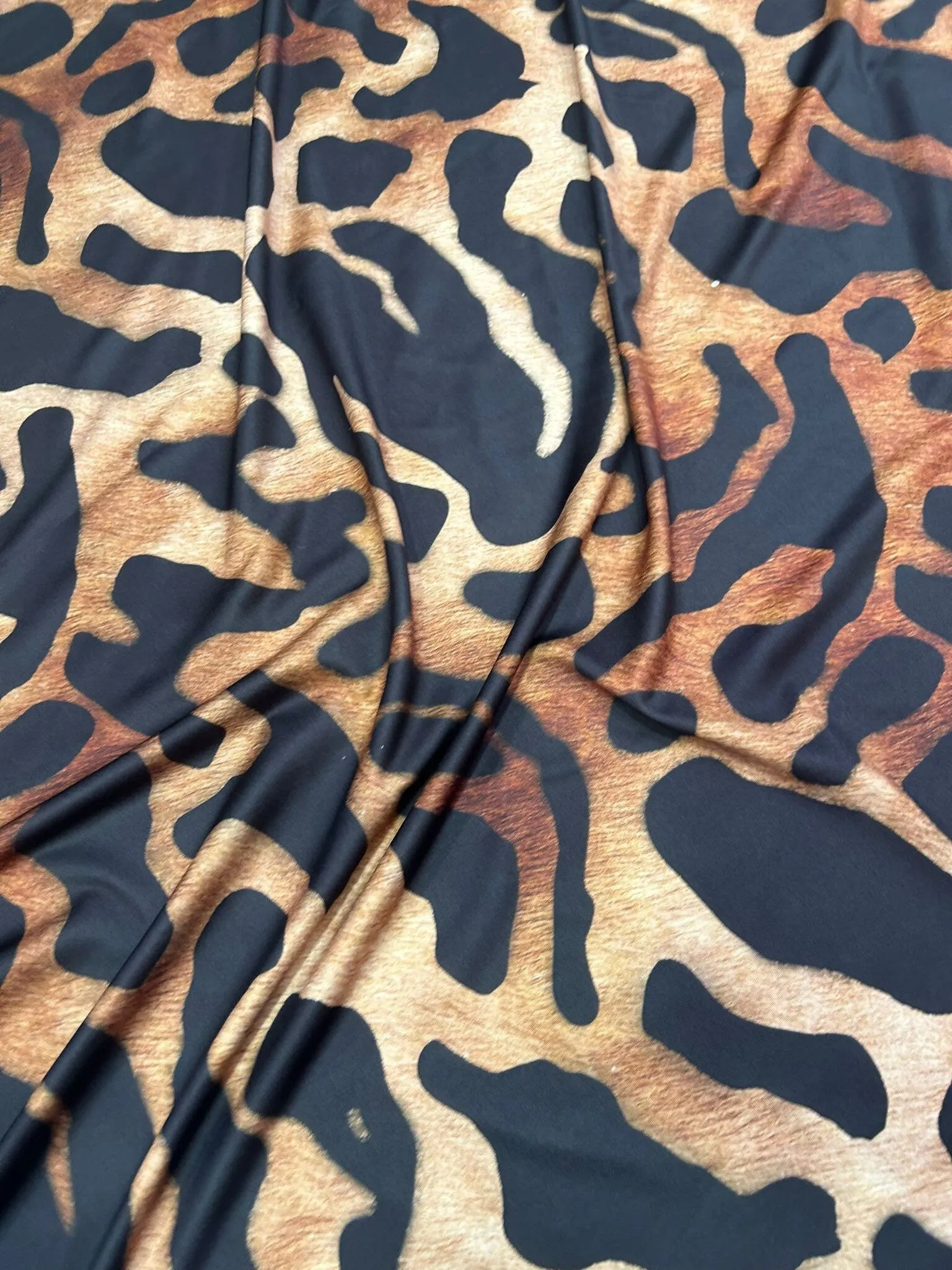 Big Leopard Print Fabric - Exotic Animal Pattern for Fashion and Craft Projects