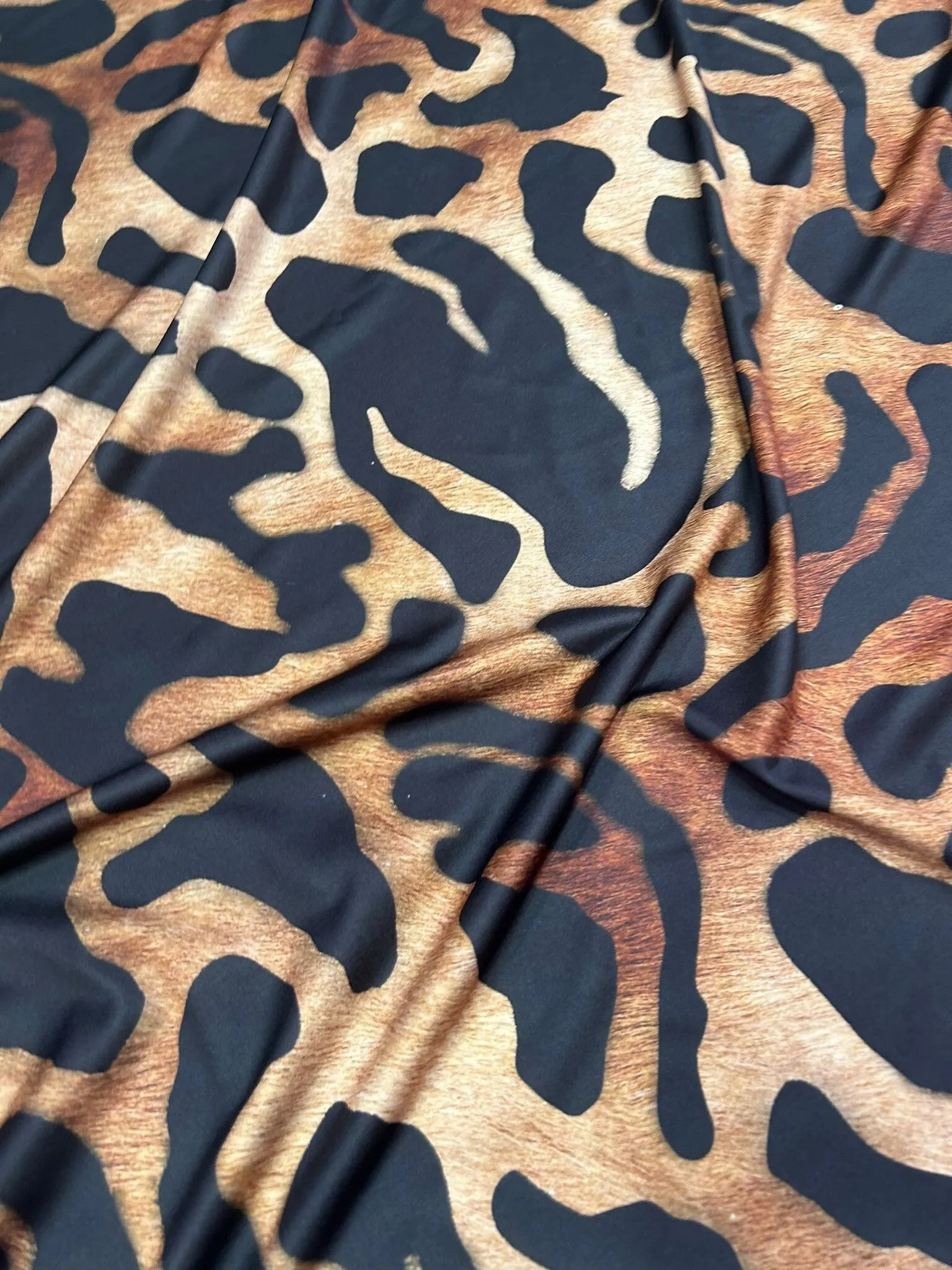 Big Leopard Print Fabric - Exotic Animal Pattern for Fashion and Craft Projects