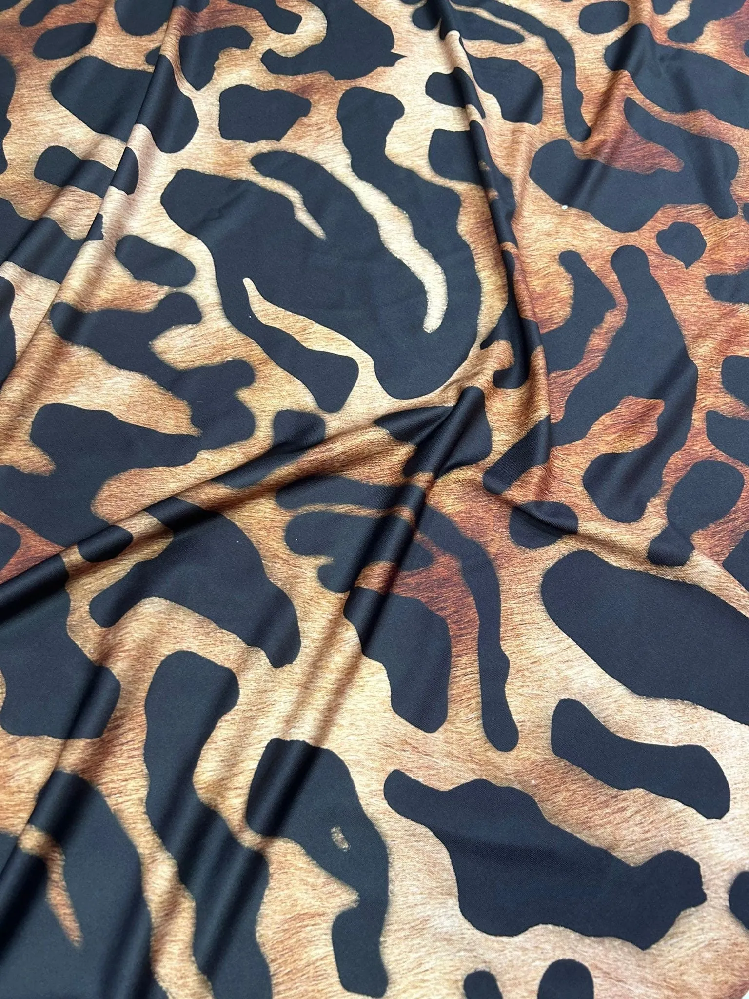 Big Leopard Print Fabric - Exotic Animal Pattern for Fashion and Craft Projects
