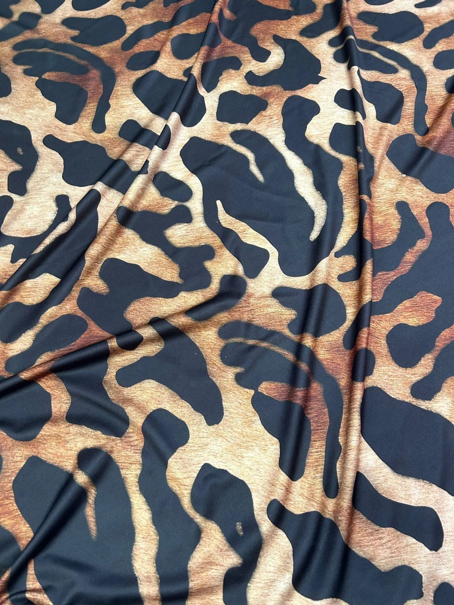 Big Leopard Print Fabric - Exotic Animal Pattern for Fashion and Craft Projects
