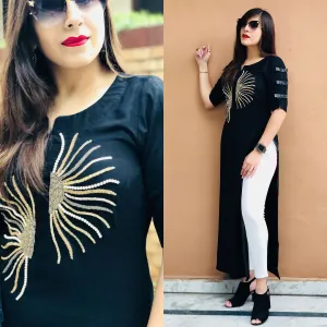 Black Embroidered Kurti