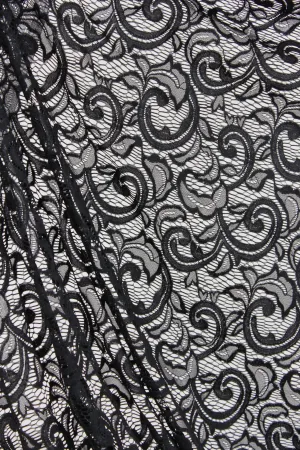 Black Stretch Lace Fabric Sample