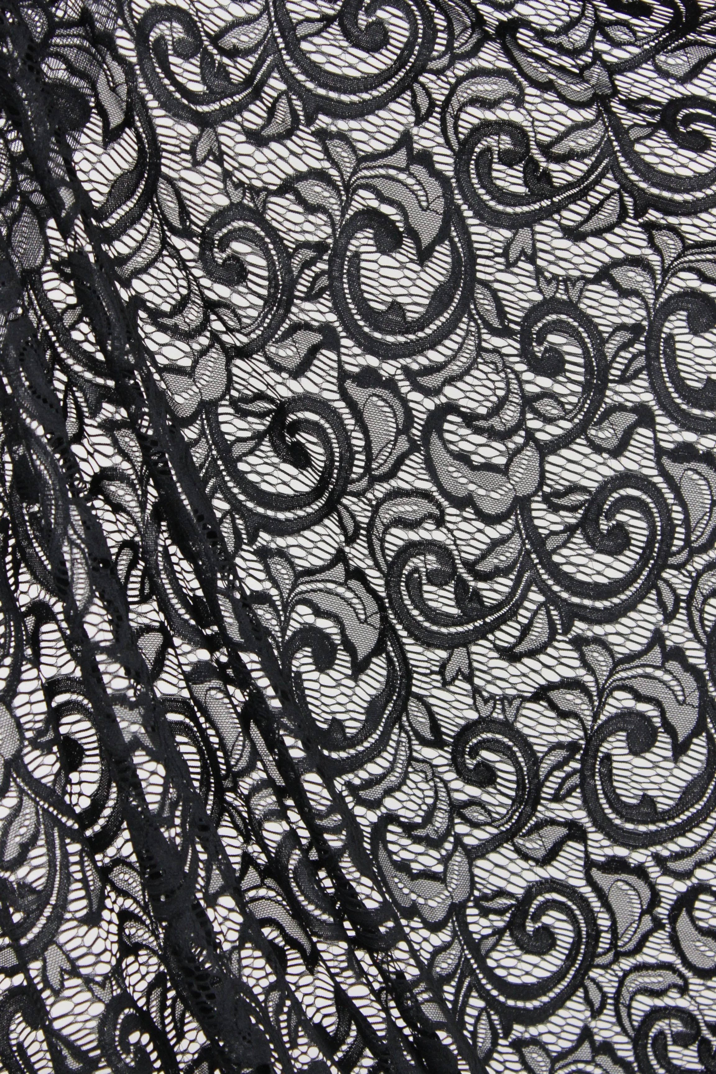Black Stretch Lace Fabric Sample