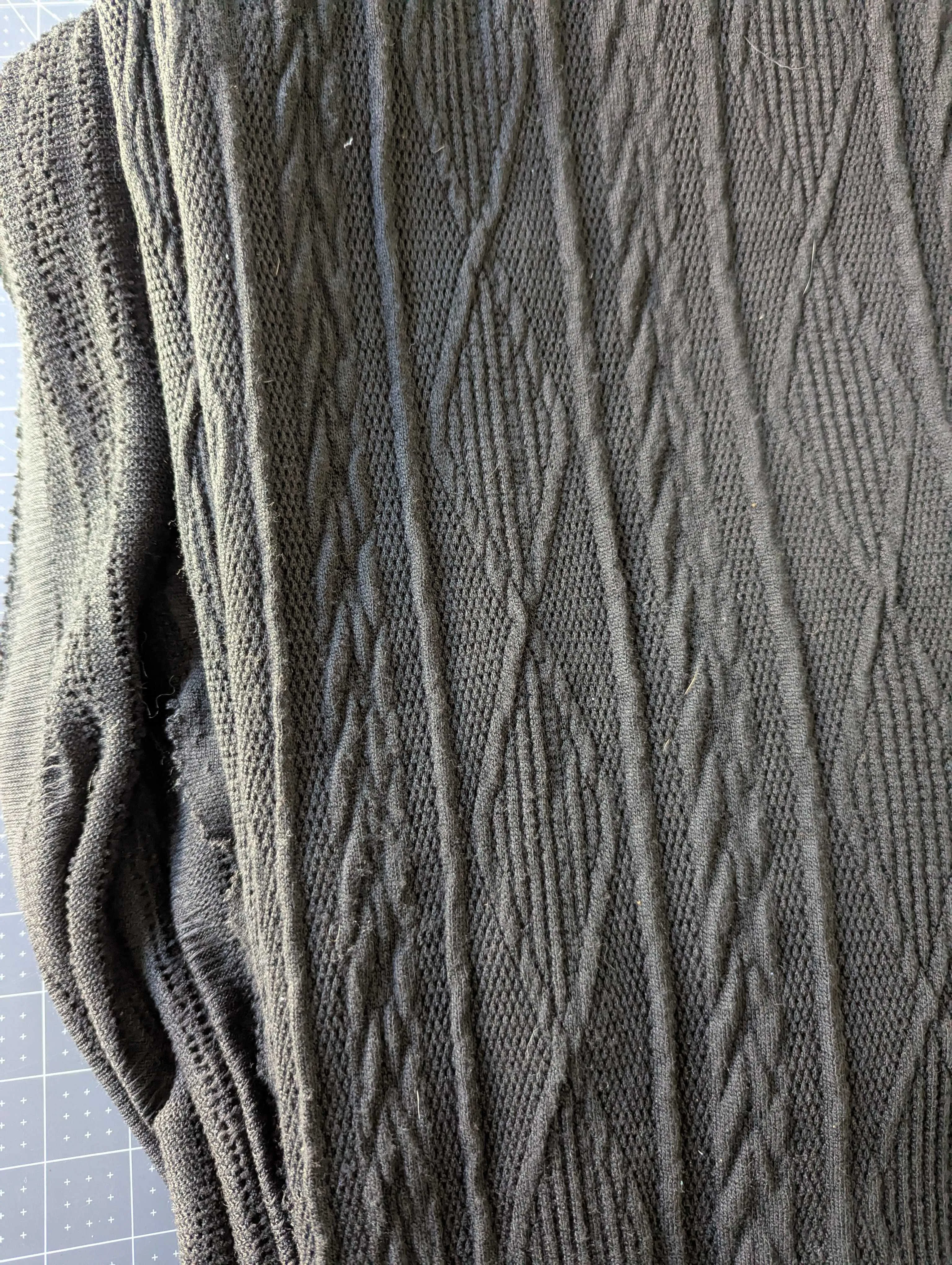 Black Stretch Sweater Fabric - Single Piece - 4yds