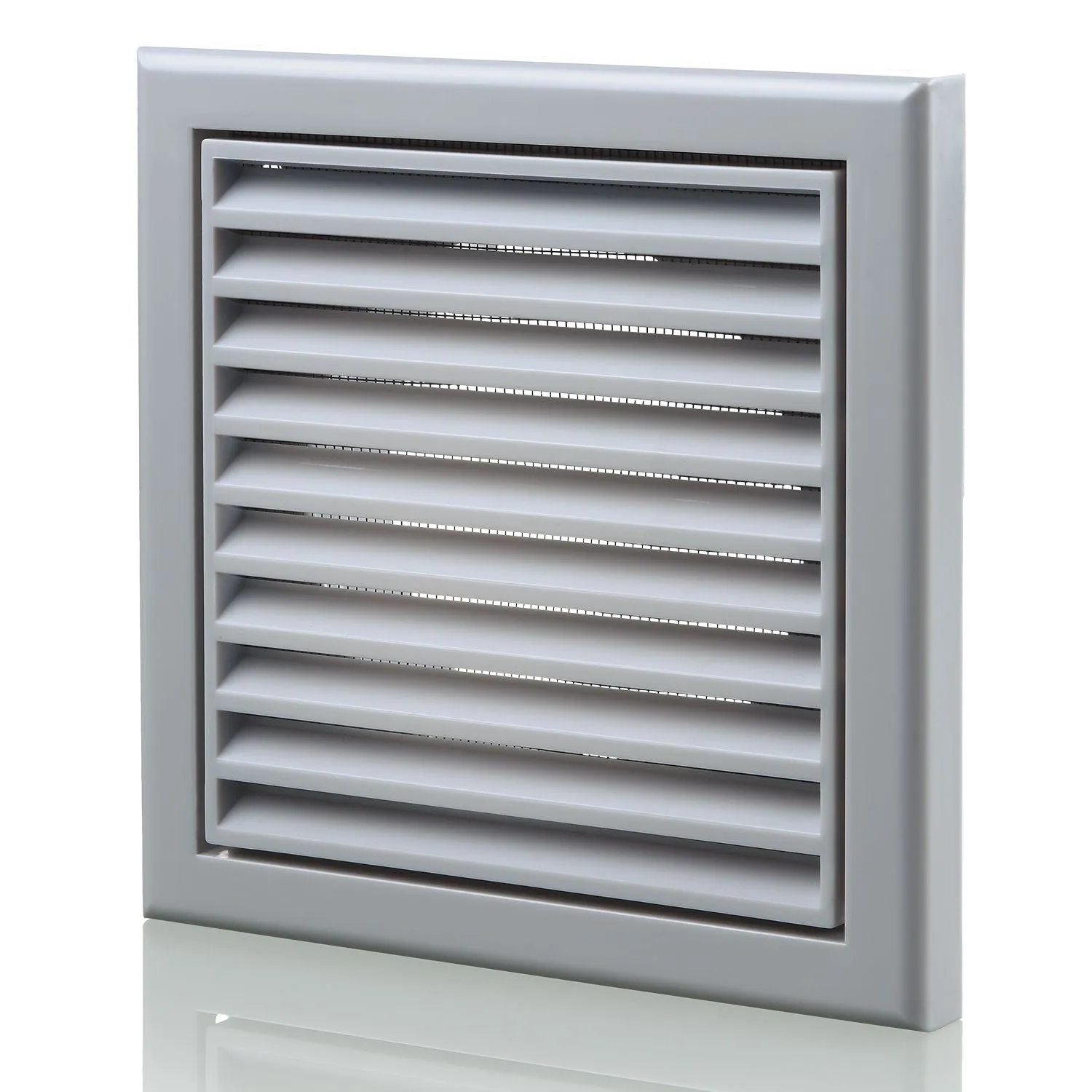 Blauberg DECOR 155X155/100S GREY Plastic Vented Fixed Blade Air Ventilation Louvred Grille 4" 100mm