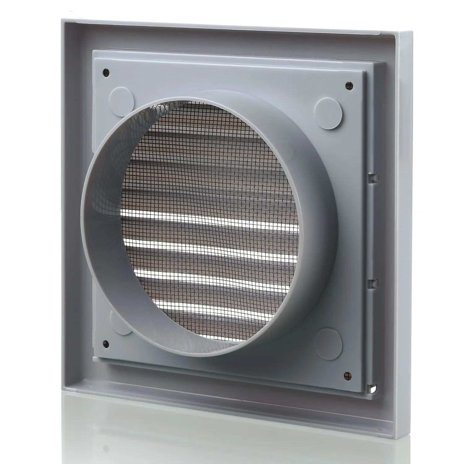 Blauberg DECOR 155X155/100S GREY Plastic Vented Fixed Blade Air Ventilation Louvred Grille 4" 100mm