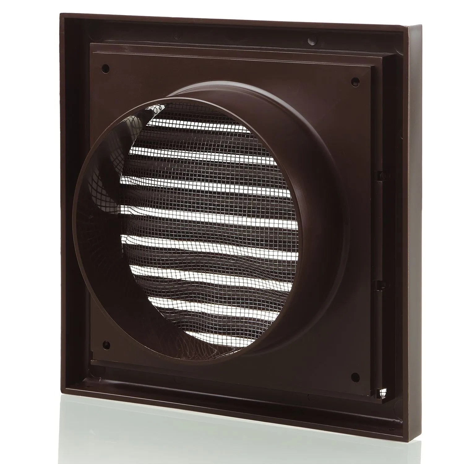 Blauberg DECOR 185X185/125S BROWN Plastic Vented Fixed Blade Air Ventilation Louvred Grille 5" 125mm