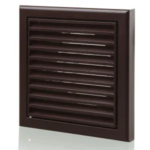 Blauberg DECOR 185X185/125S BROWN Plastic Vented Fixed Blade Air Ventilation Louvred Grille 5" 125mm