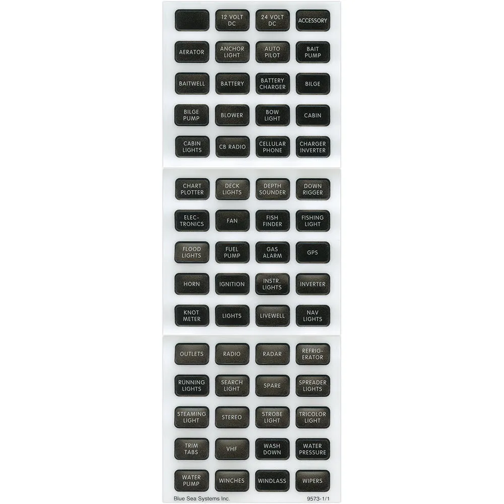 Blue Sea 8214 Black Small Format Label Kit - 60 Labels [8214]