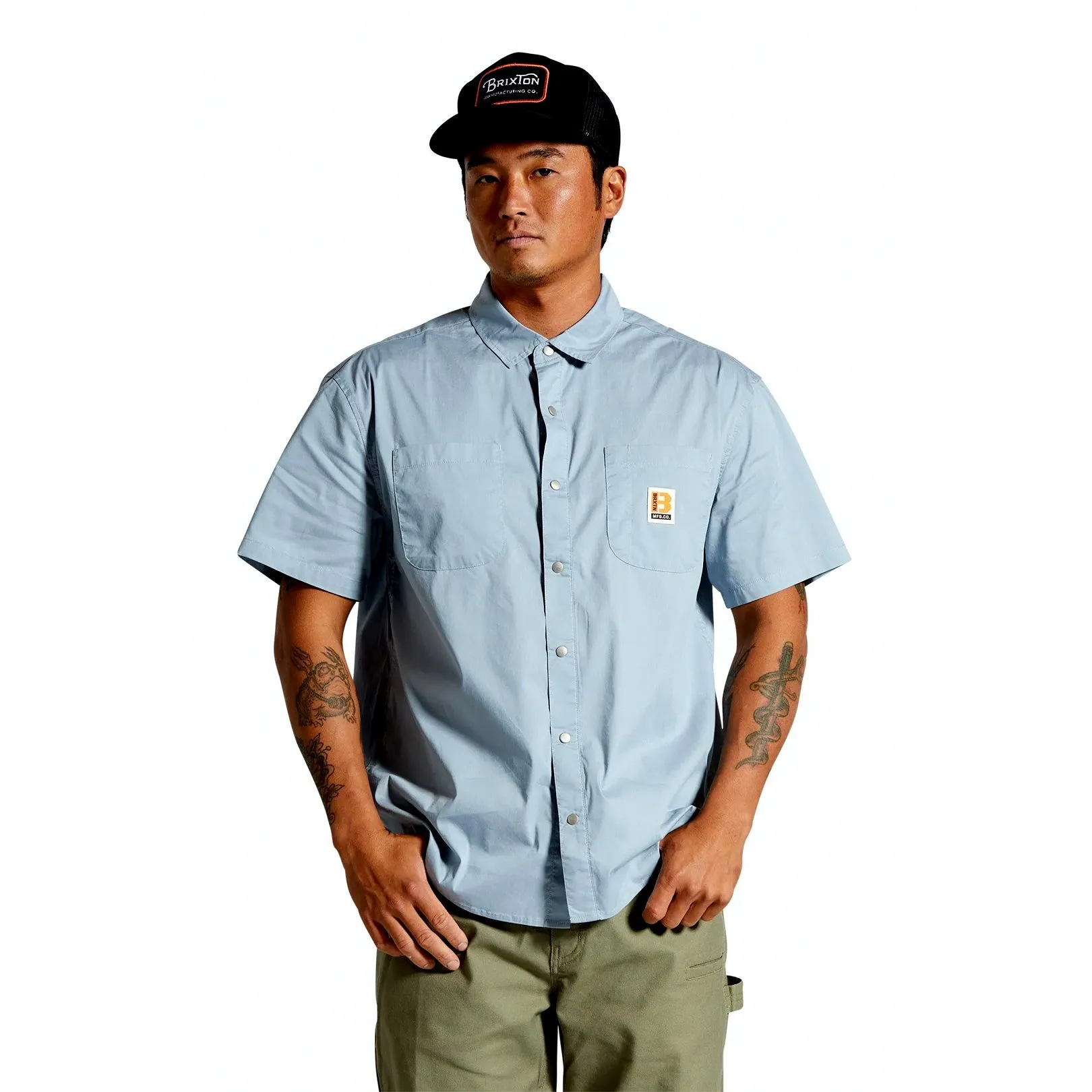 Brixton Builders Mechanic Woven Shirt Dusty Blue