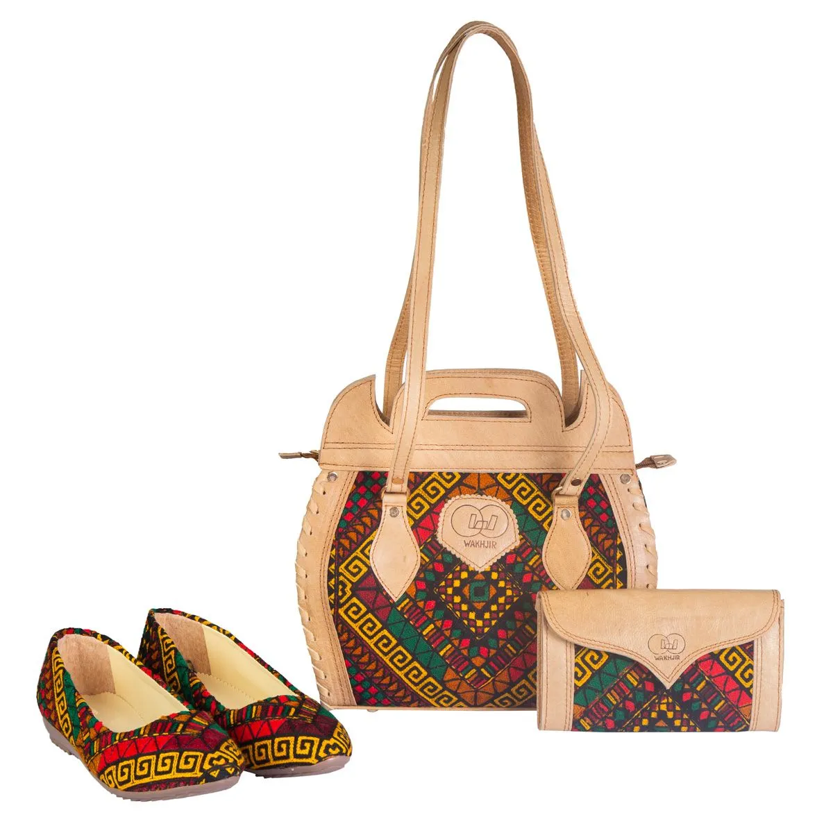 Chic Matching Bags and Shoes | Stylish Tote Bag with Clutch Purse and Ballet Shoes Nk-184