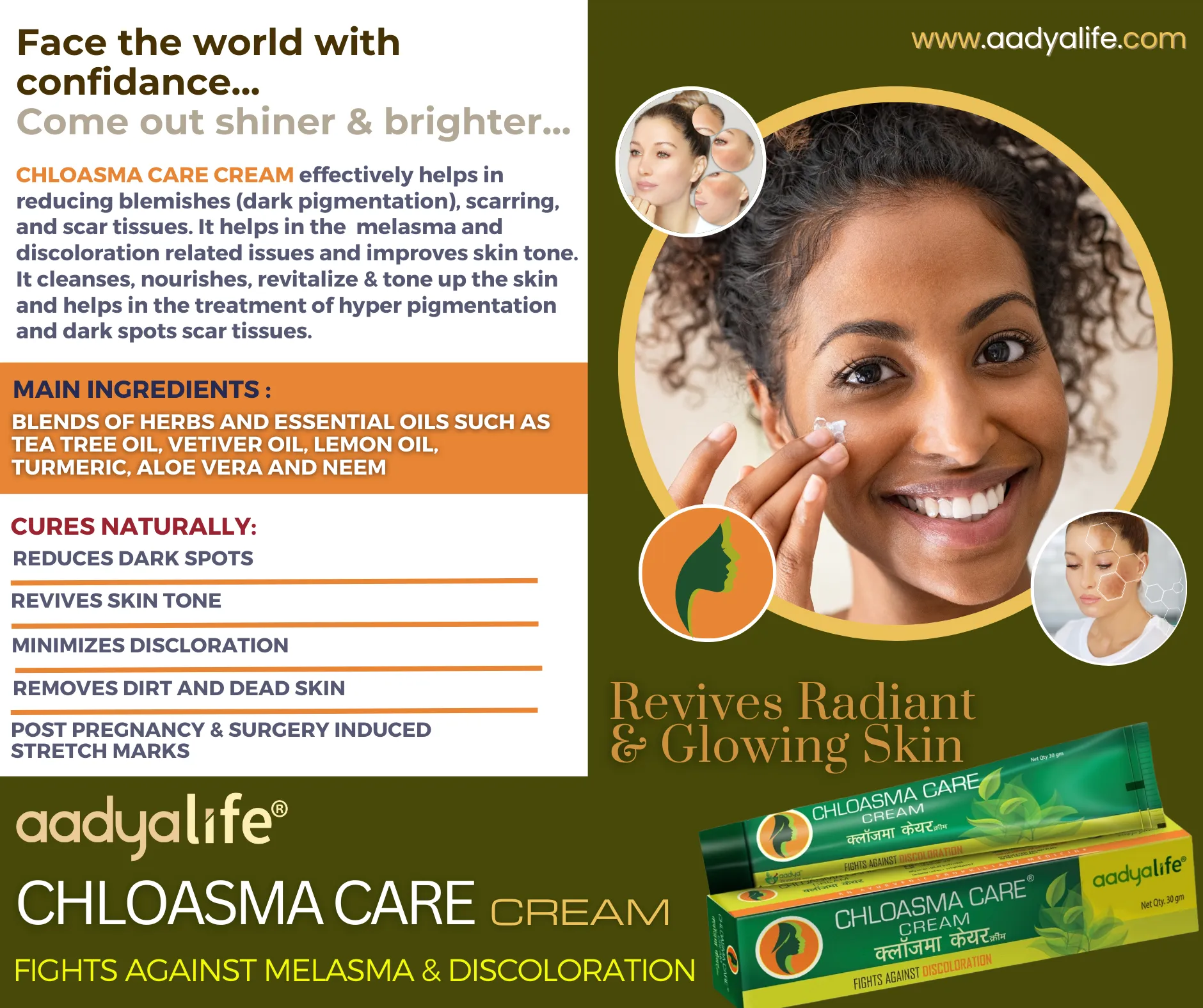 Chloasma Care Herbal Cream for Pigmentation, Discoloration, Blemishes and Stretch Marks