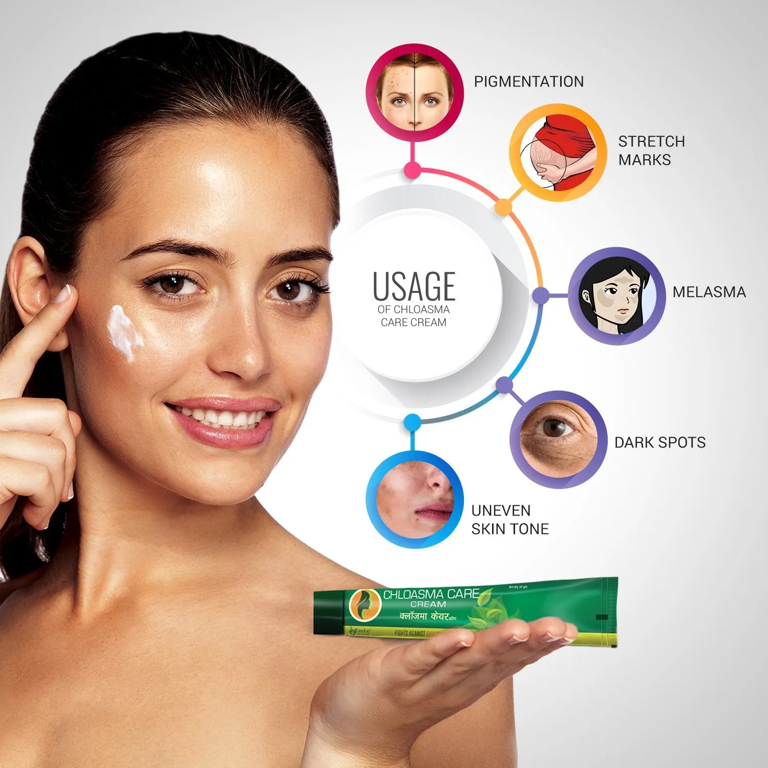 Chloasma Care Herbal Cream for Pigmentation, Discoloration, Blemishes and Stretch Marks