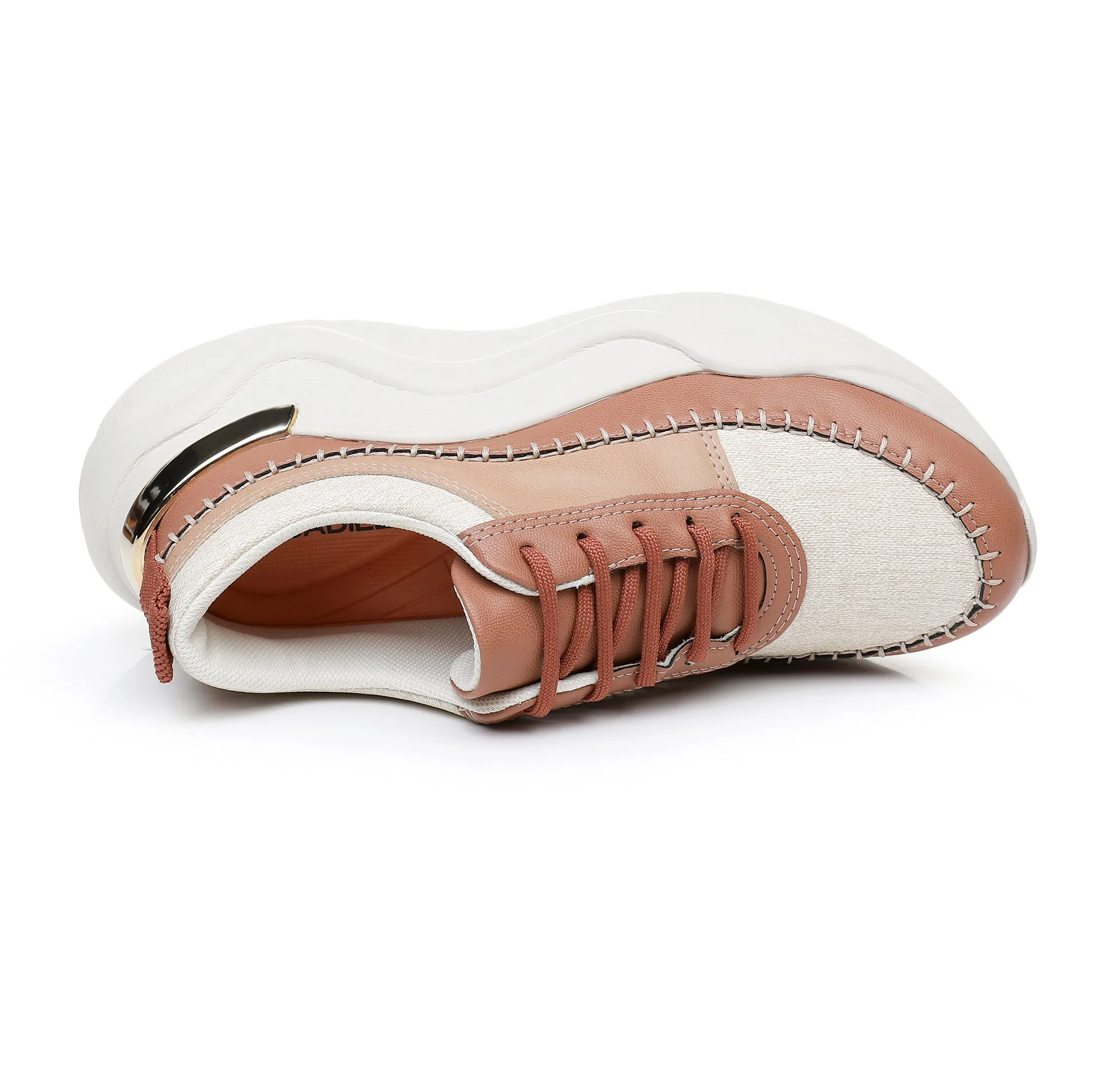 City Beat Chunk Sneakers - White & Brown (939.005)