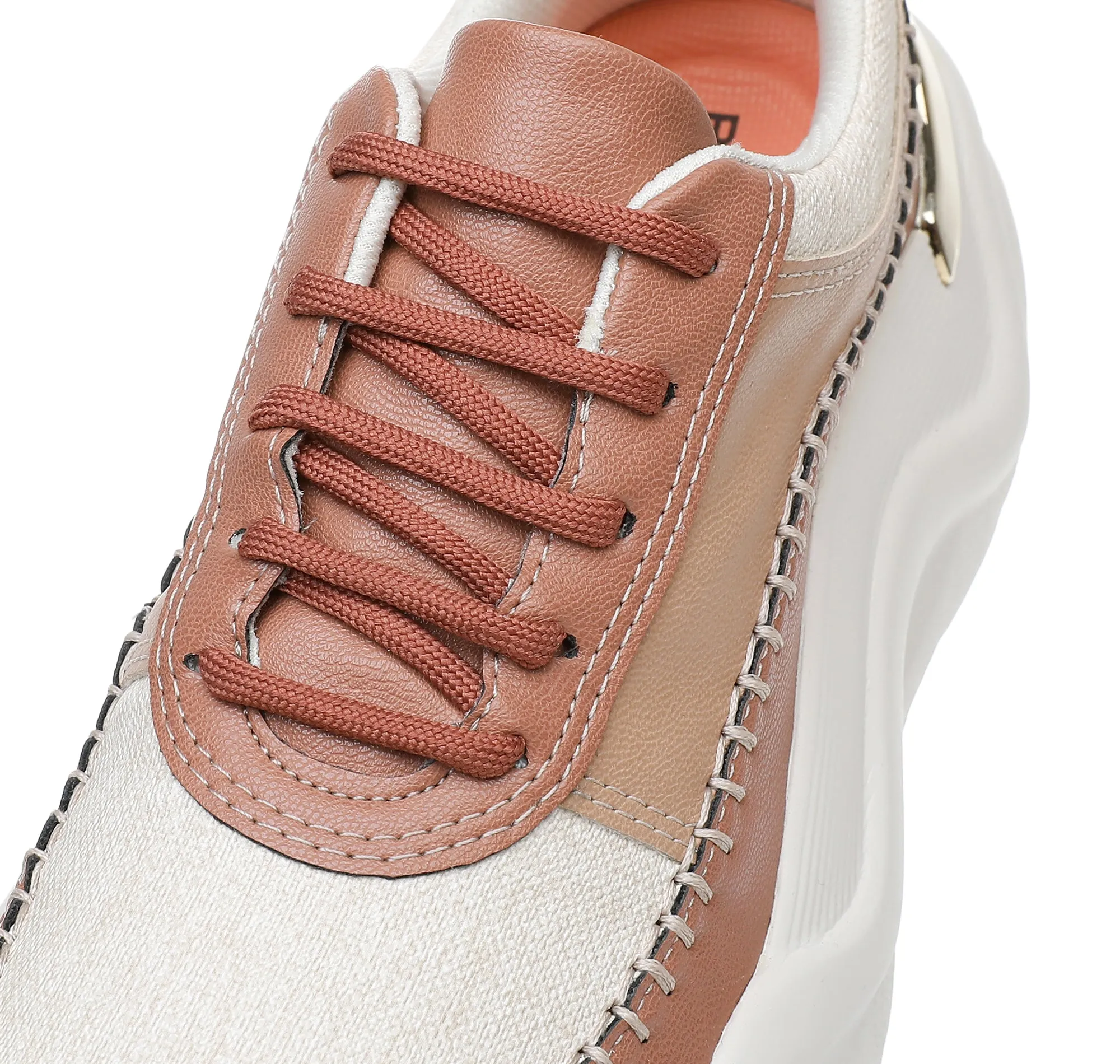 City Beat Chunk Sneakers - White & Brown (939.005)