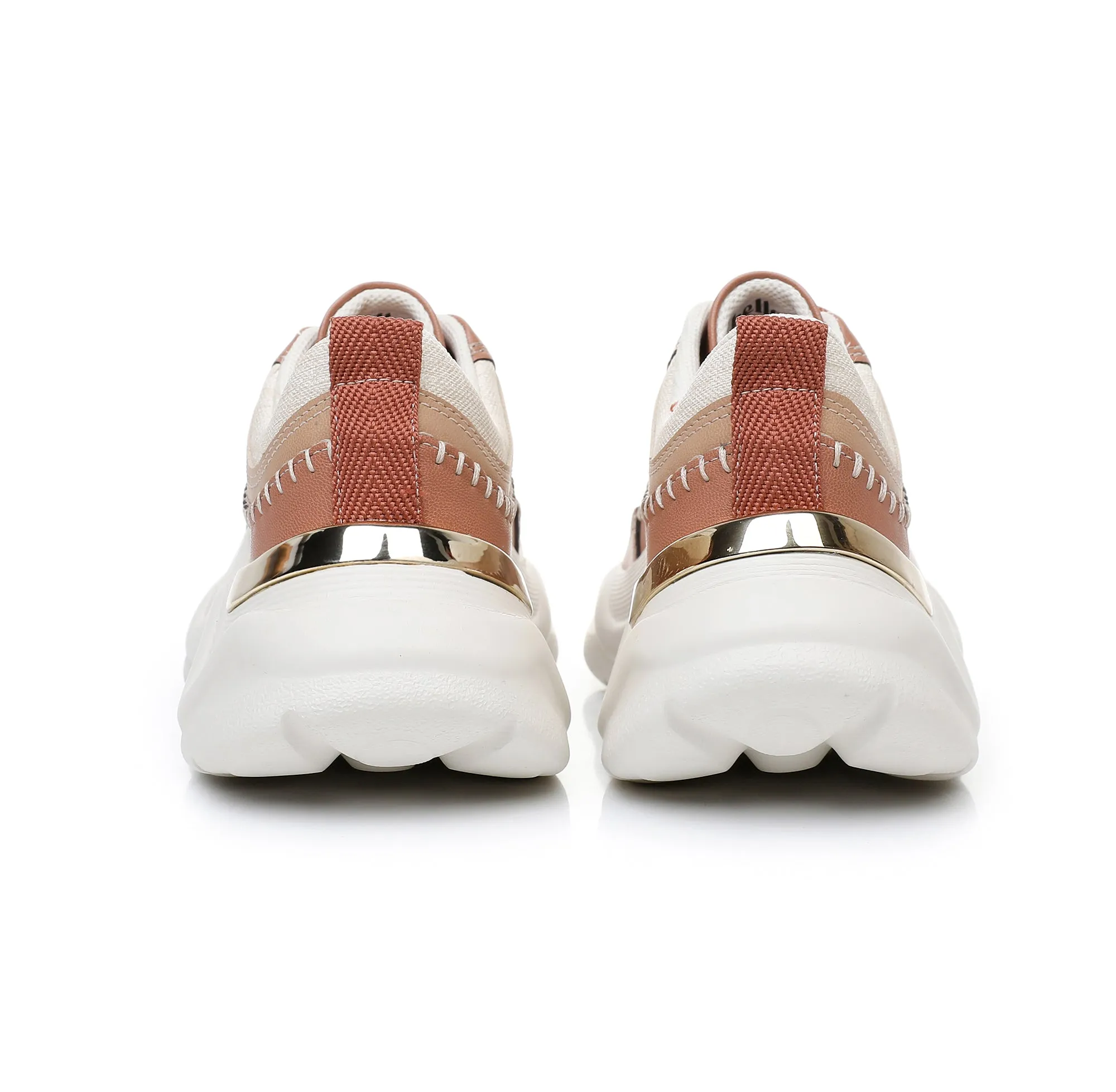 City Beat Chunk Sneakers - White & Brown (939.005)