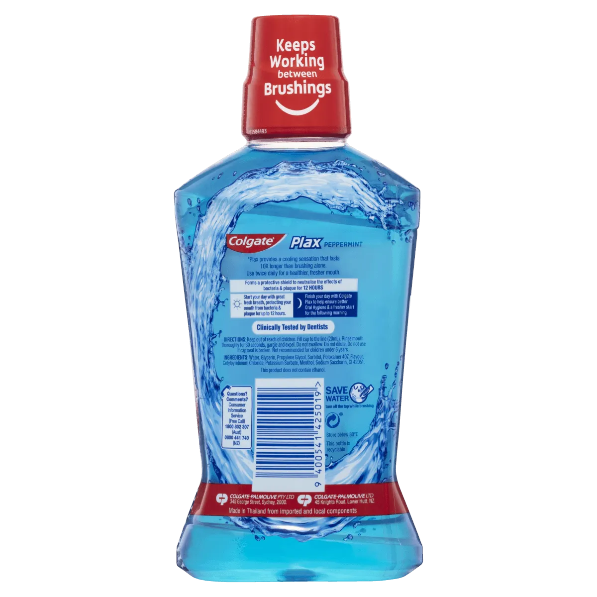 Colgate Plax Peppermint Antibacterial Mouthwash 500mL