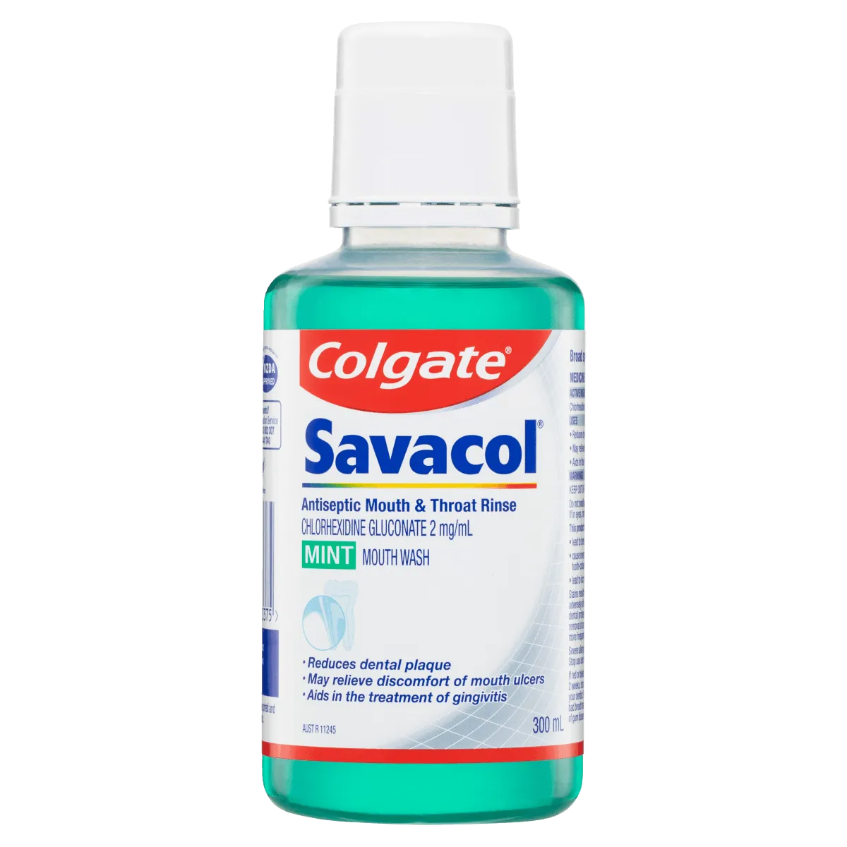 Colgate Savacol Antiseptic Mouth & Throat Rinse Mint 300mL
