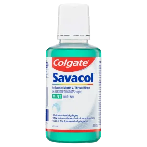 Colgate Savacol Antiseptic Mouth & Throat Rinse Mint 300mL