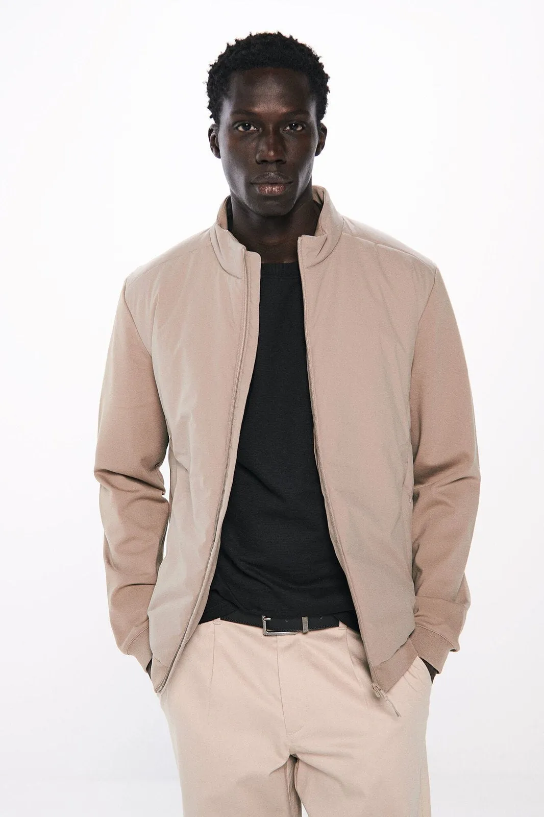 Combined Quilted Jacket - Sand