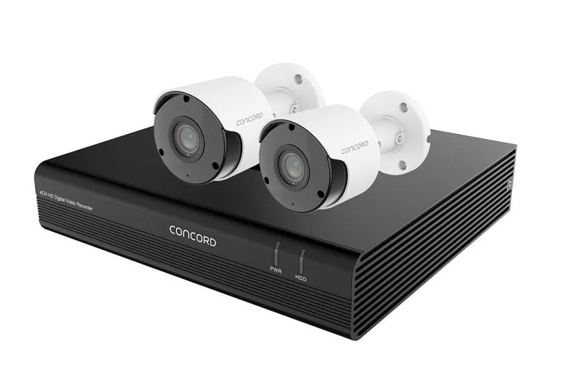 Concord 4 Channel HD DVR Kit - 2 x 2MP Bullet Cameras V3 QV5062