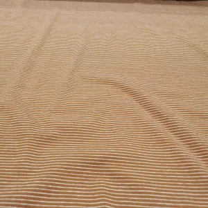 Cotton Jersey, Cognac Fine White Stripe