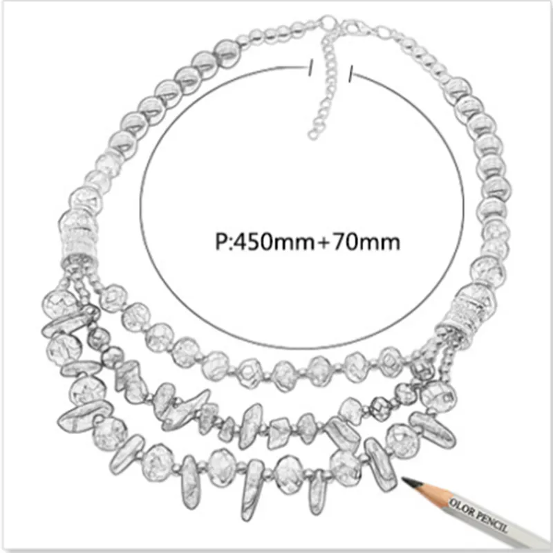Crystal Natural Stone Multi-layer Clavicle Chain