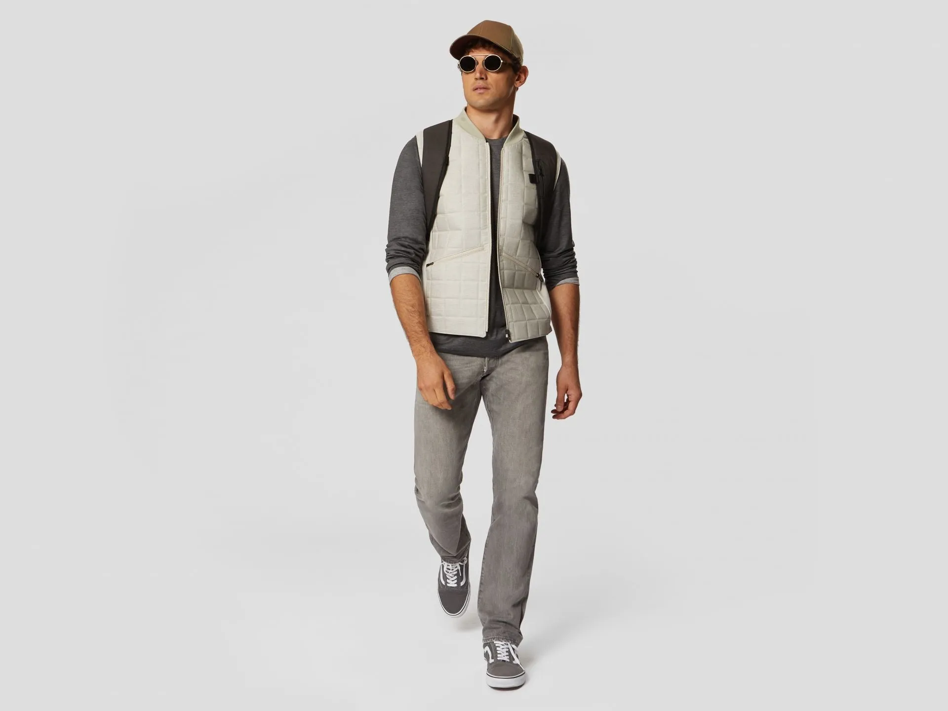 Endurance Vest Linen Quilted Vest - Ecru