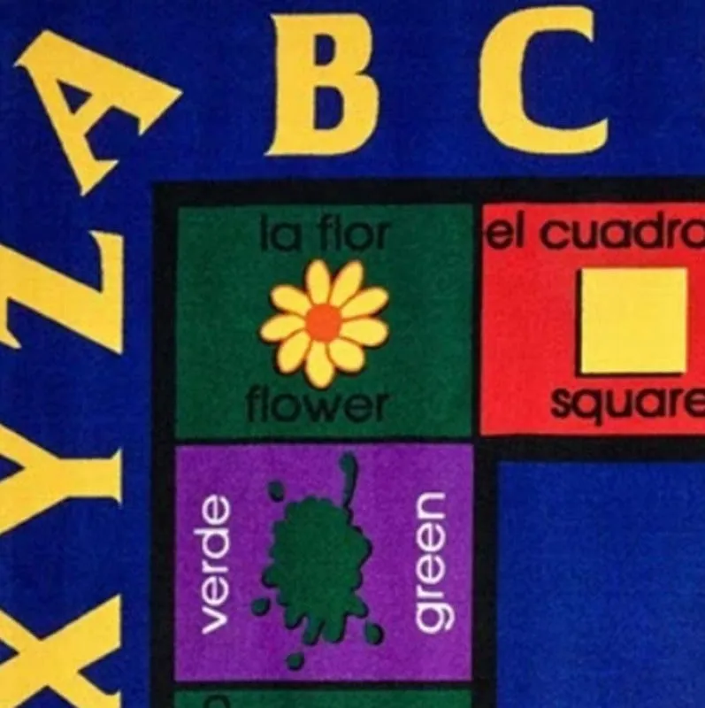 English Spanish Bilingual Classroom Rug