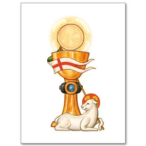 Eucharistic Symbols Mass Card Greeting Card