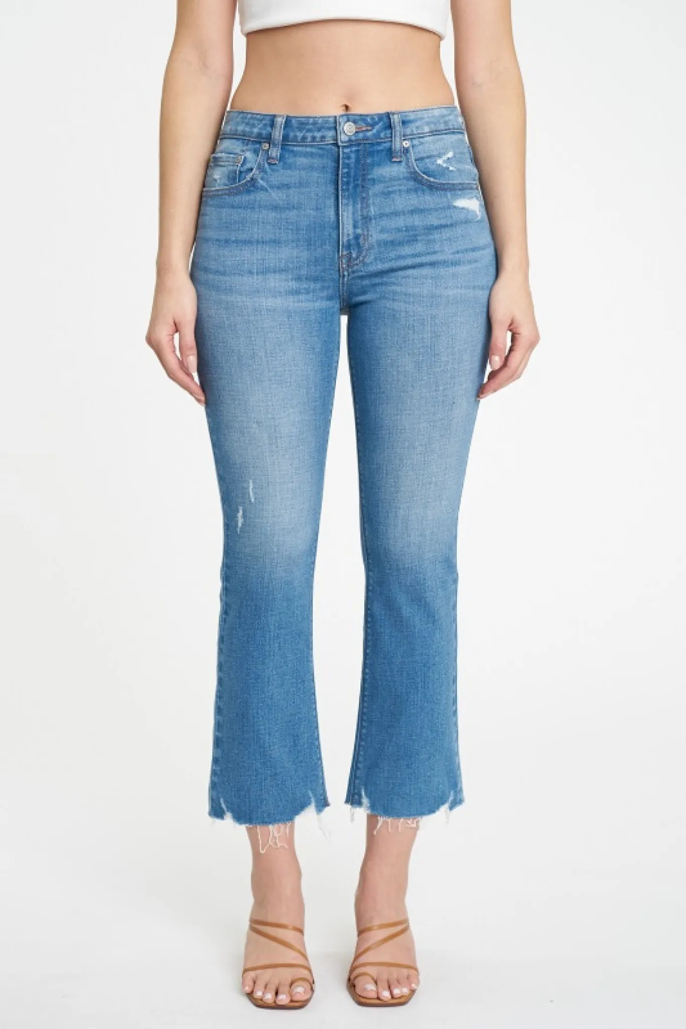 Eunina Emery Cropped Boot Jeans in Woods Cove
